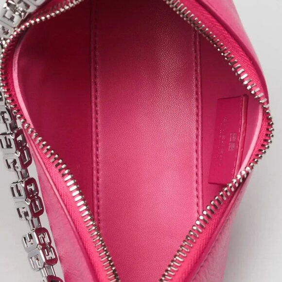 Givenchy Hot Pink Smooth Leather Mini Moon Cut Out Shoulder Bag - Picture 11 of 12